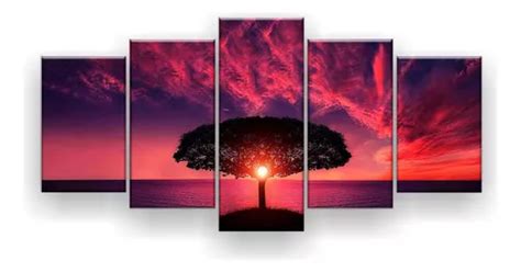 Cuadro Decorativo Docepelicula Quadro Rbol Cielo Morado Mercadolibre