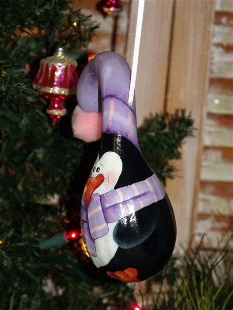 Hand Painted Holiday Penguin Gourd By Jennystoleshed On Etsy