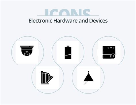 Devices Glyph Icon Pack 5 Icon Design. electricity. battery. sound. surveillance. roof 19676037 ...