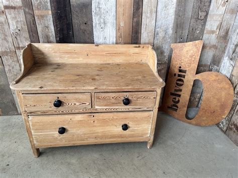 Antique Irish Pine Chest Of Drawers Washstand C 1800 Belvoir