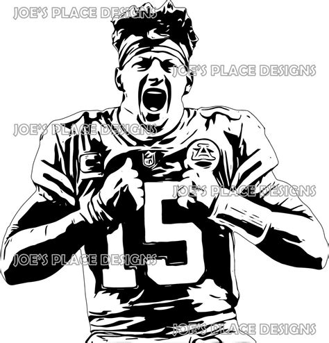 Patrick Mahomes Celebration Vector Image Files .svg, .pdf, .ai, & .eps ...