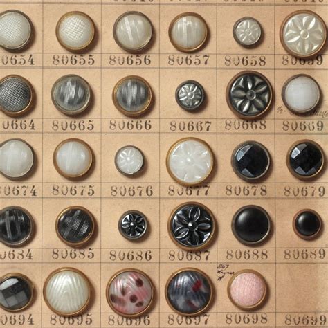 Sample Card Czech Antique Glass Buttons Vintage Glass