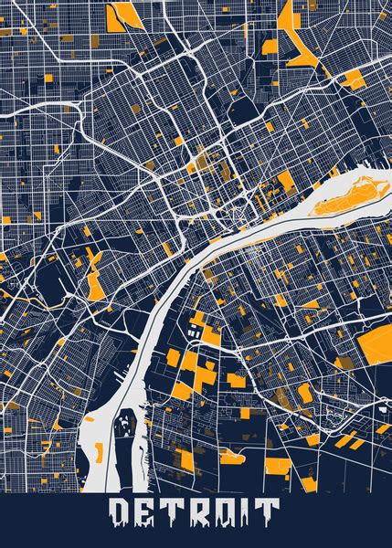 Detroit City Map Mccyle Khan