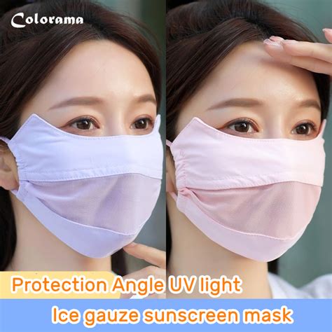 Ice Gauze Sunscreen Mask Full Face Mask Eye Protection Angle Uv Light