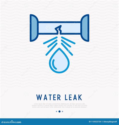 Water Leak Icon, Pipe And Valve Icon Sign Vector Illustration