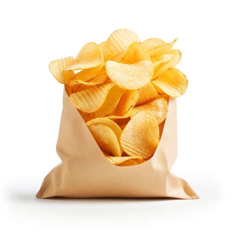 Una Bolsa Grande De Papas Fritas Sobre Un Fondo Blanco Foto Premium