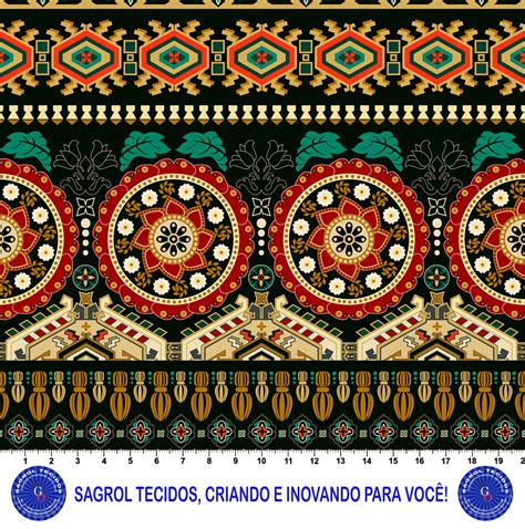 Tricoline Estampa Digital Tnica Africana Mandalas Algod O