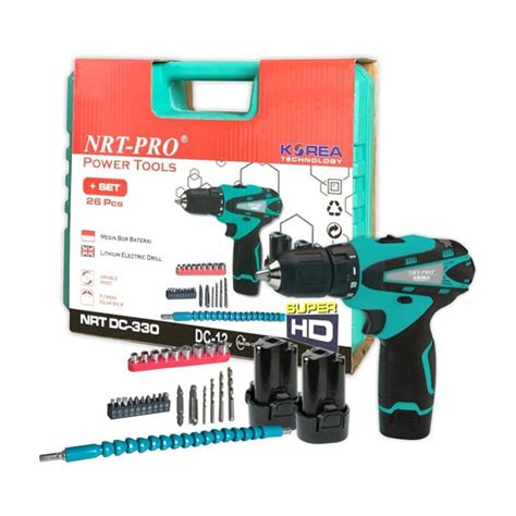 Jual NRT PRO Impact Cordless Drill Set Mesin Bor With Baterai 12 V 26