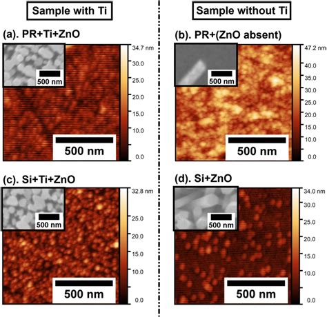 Afm Images On The Zno Seed Layer With Sem Images Of As Grown Zno Nrs