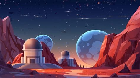 Premium AI Image Illustration Of A Futuristic Landscape With A Space