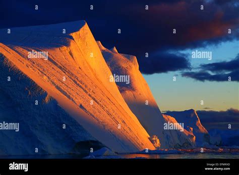 Sunset at Ilulissat Glacier Icefjord, Greenland Stock Photo - Alamy