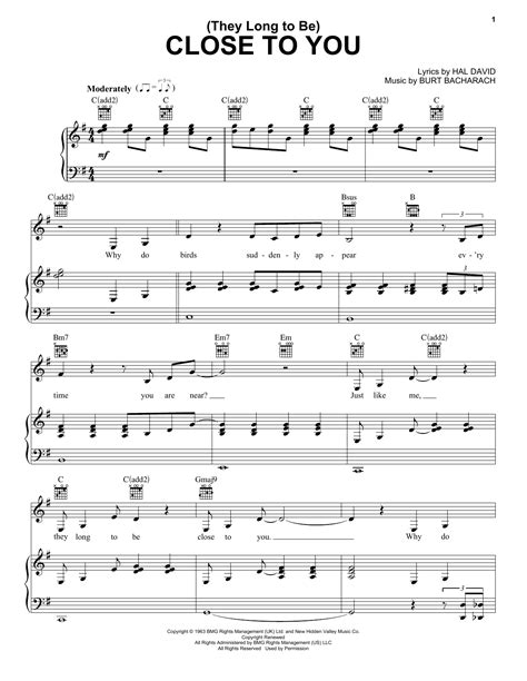 Carpenters " Close To You" Sheet Music for Very Easy Piano | Download PDF - 250055