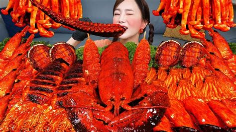 랍스터 🦞 새우 전복 오징어 팽이버섯 해산물 가득 해물찜 먹방 And 레시피 Lobster Seafood Boil Mushrooms Recipe Mukbang Asmr