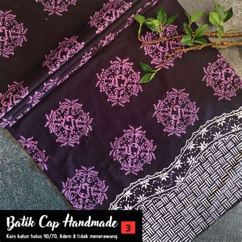 Jual Kain Batik Cap Halus Garutan Warna Ungu Purple Lilac Violet Kain