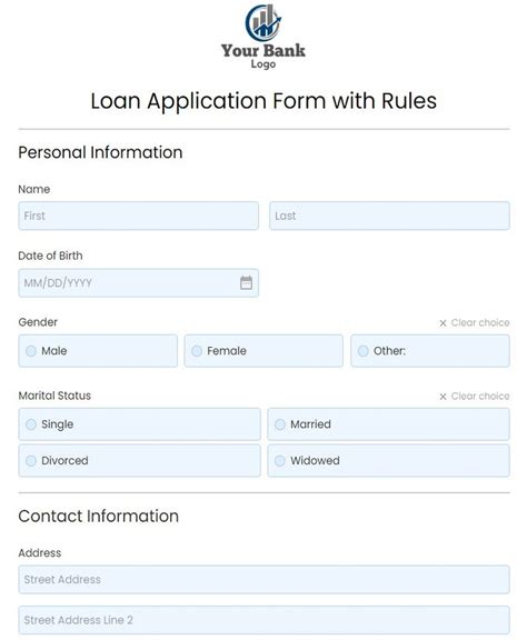 Bank Account Opening Form Template Online 123formbuilder