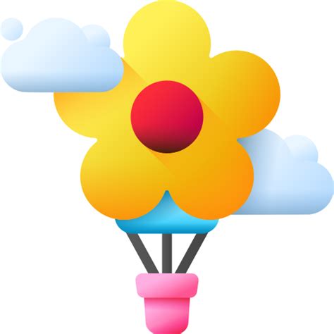 Hot Air Balloon 3D Color Icon