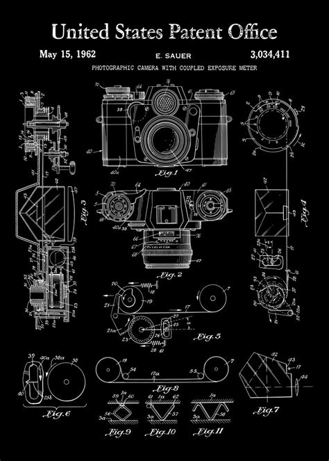 Photography Camera Vintage Poster Picture Metal Print Paint By Sam