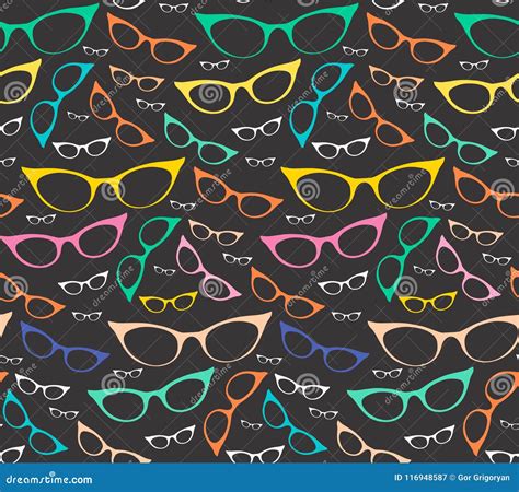 Seamless Eyeglasses Fabric Pattern Vector Illustration Cartoondealer