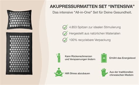 Backlaxx Akupressurmatte Set Akupressur Zur Entspannung F R R Cken