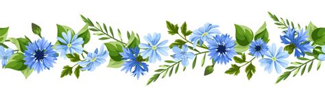 Blue Flower Border Clipart | Best Flower Site