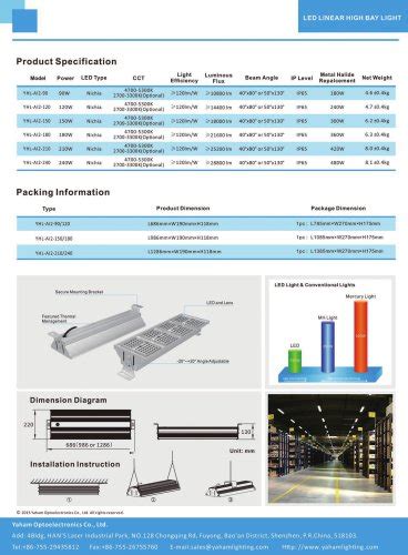 Yaham Lumiway LED Linear High Bay Light Suitable For Workshop