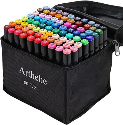 Arthehe 80 Colors Markers Pens Set Permanent Art Marker Pens For Kids