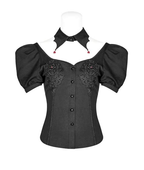 Chemisier Gothique Victorien Vampire PUNK RAVE Open Shoulder Tops