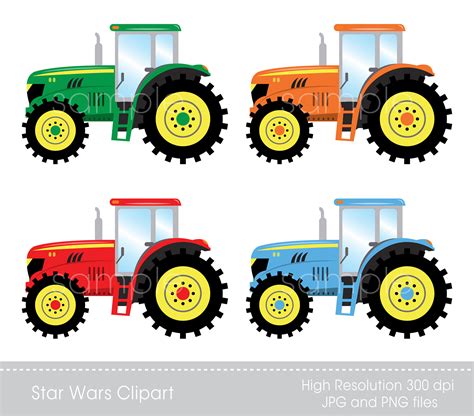 Digital Clipart Tractor Clipart, Instant Download, Tractor Centerpieces ...