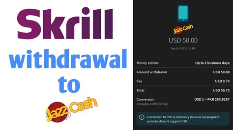 How To Withdraw Money From Skrill To Jazzcash Skrill Withdrawal To