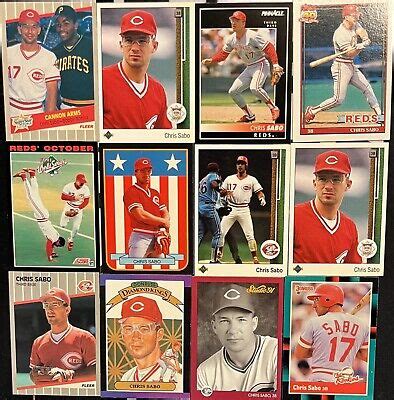 Chris Sabo Card Lot Cincinnati Reds Legend Ebay