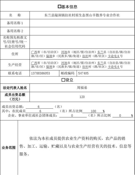 农民专业合作社登记备案申请书word文档在线阅读与下载无忧文档