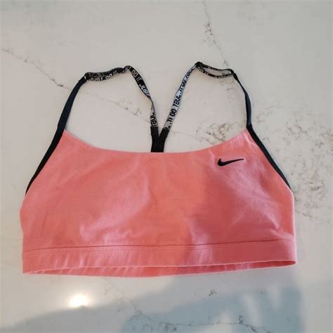 Nike Intimates And Sleepwear Nike Dri Fit Drifit Bra Top Peach With Black Trim Just Do It On