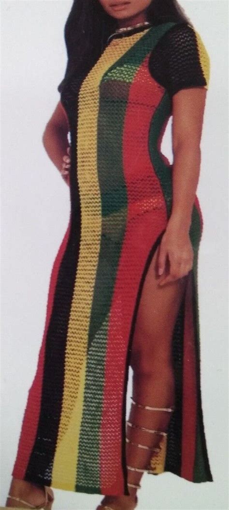 Rihanna Work Dress Rasta Jamaican Side Slit Split Mesh Carnival Riana