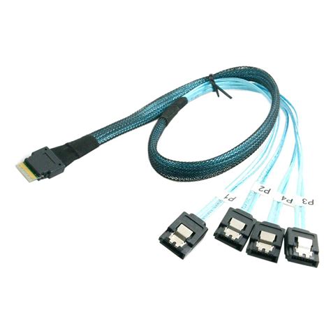 Cablecc Slim Line SAS 4 0 SFF 8654 4i 38pin Host To 4 SATA 7pin Target