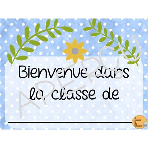 Affiches Bienvenue Dans La Classe