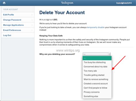 How To Delete Your Instagram Account Permanently Wintips Org