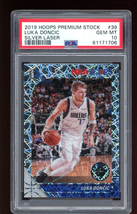 Luka Doncic 2019 20 Hoops Premium Stock Prizms Silver Laser 39 PSA 10