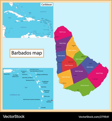 Barbados map Royalty Free Vector Image - VectorStock