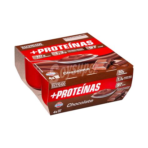 Hacendado Postre lácteo desnatado chocolate proteínas Pack 4 u x 120