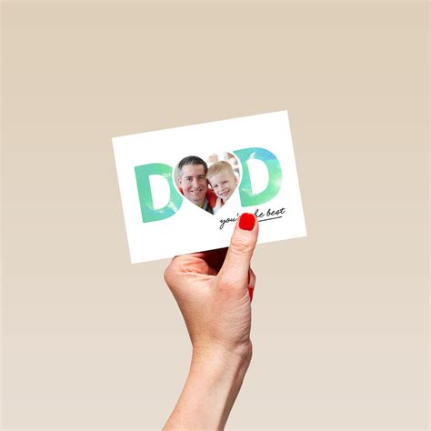 Personalised Photo Upload Heart Fathers Day Card Dad Hallmark Uk