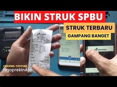 Cara Membuat Struk Spbu Pertamina Terbaru Youtube