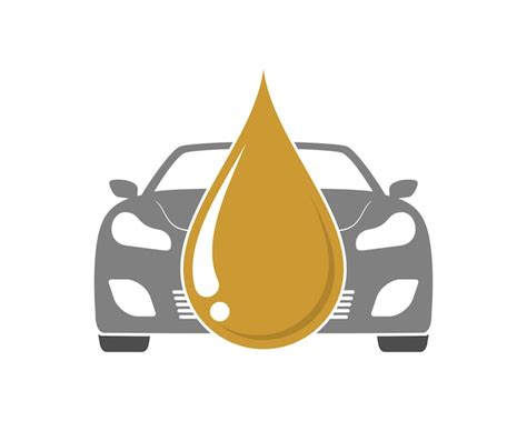 Gota de aceite con coche detrás Vector Premium