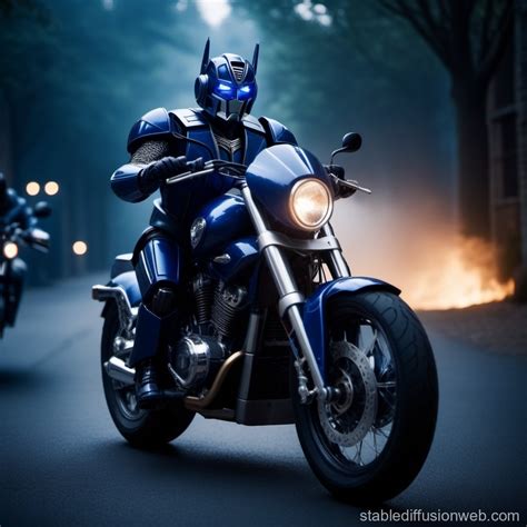 Dark Blue Magical Motorcycle Transformer | Stable Diffusion Online