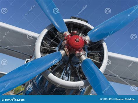 Airplane Propeller With Engine Front View Stock Image Image Of