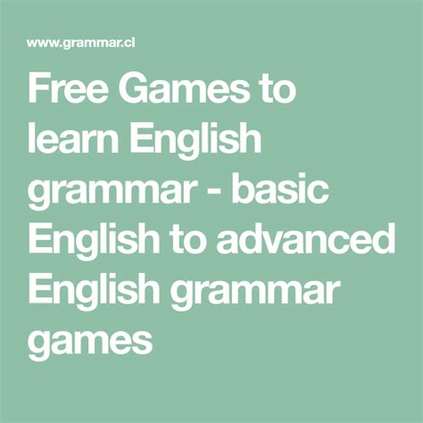 Free Games to learn English grammar - basic English to advanced English ...