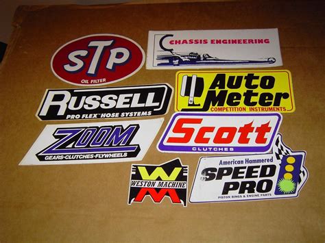 8 Vintage Racing Stickers Decals Stp Zoom Auto Meter Speed Pro Scott