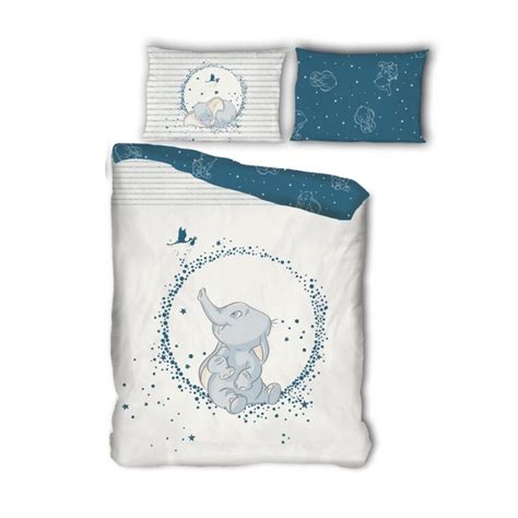 Parure De Lit R Versible Disney Dumbo Blanc Et Bleu Cm X Cm