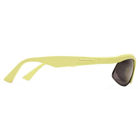 Bottega Veneta Acetate Sporty Oval Sunglasses Yellow Grey Sunglasses Bottega Veneta