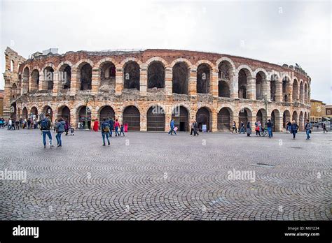 Arena Of Verona Ancient Roman Amphitheatre Verona Italy Stock Photo