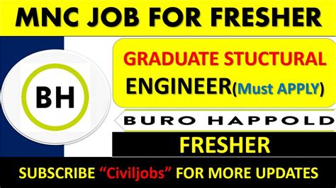 Structural Design Engineer Job In Mnc For Civil Engineer Graduate